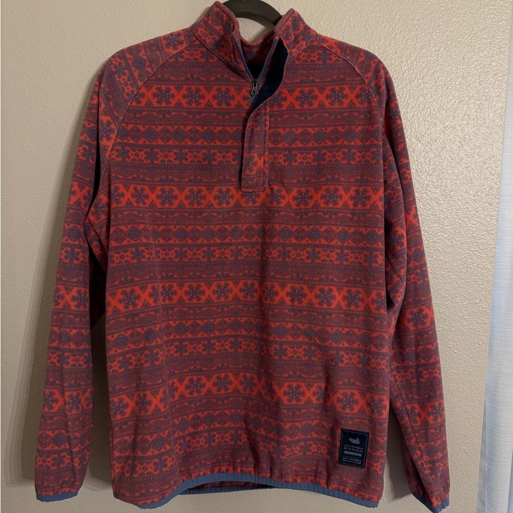 Southern Marsh Men's Orange and Blue Zip-Up Sweater